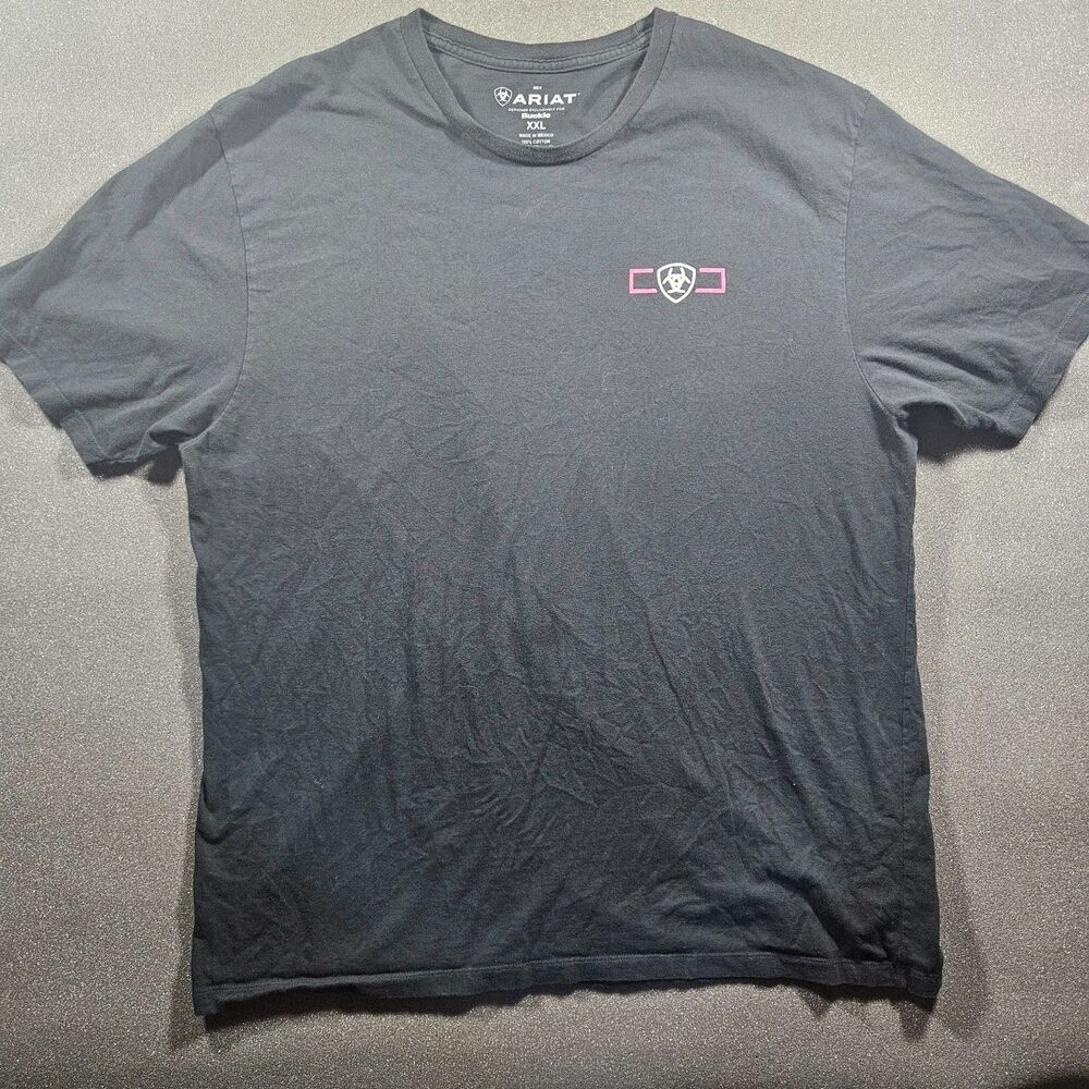 Ariat American Heritage T-Shirt Men’s XXL Black Buckle Graphic Tee
